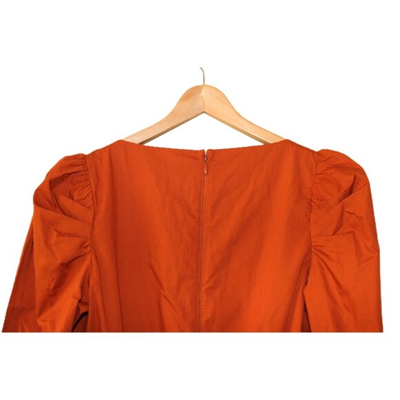 ABERCROMBIE & FITCH *Deadstock* Long-Sleeve Poplin Babydoll Dress in Paprika (M) - Picture 5 of 12